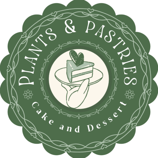 plants and pastries logo. vegan cakes baker